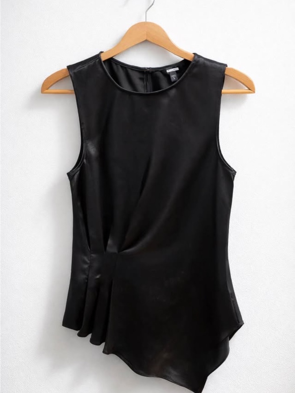 Express Black Satin Sleeveless Asymmetric Camisole